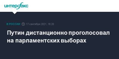 Путин дистанционно проголосовал на парламентских выборах