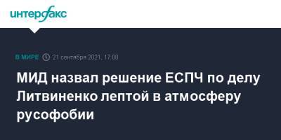 МИД назвал решение ЕСПЧ по делу Литвиненко лептой в атмосферу русофобии
