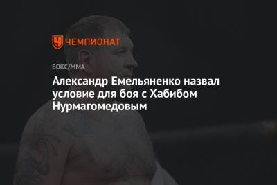 Александр Емельяненко назвал условие для боя с Хабибом Нурмагомедовым