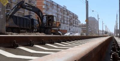 В Краснодаре на улице Московской уложили первый километр новой трамвайной ветки