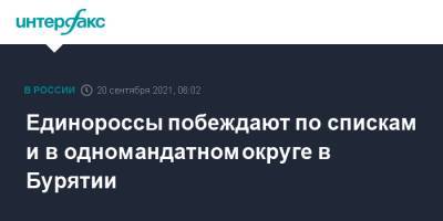 Сергей Зверев - Баир Цыренов - Единороссы побеждают по спискам и в одномандатном округе в Бурятии - interfax.ru - Москва - Россия - респ.Бурятия