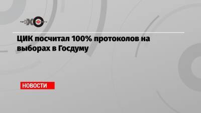 ЦИК посчитал 100% протоколов на выборах в Госдуму