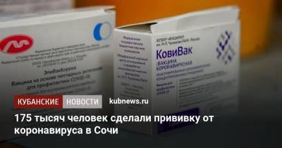 175 тысяч человек сделали прививку от коронавируса в Сочи