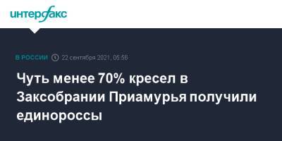 Чуть менее 70% кресел в Заксобрании Приамурья получили единороссы - interfax.ru - Москва - Россия - Амурская обл.