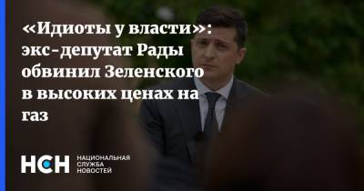 «Идиоты у власти»: экс-депутат Рады обвинил Зеленского в высоких ценах на газ
