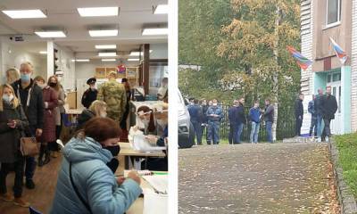 «Мы все в колонии прописаны»: очереди сотрудников ФСИН выстроились на избирательном участке