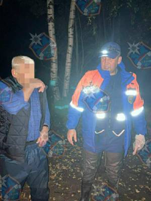 Спасатели нашли и вывели из леса около деревни Черноушево заблудившегося мужчину
