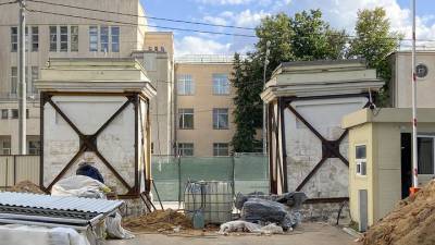 Пилоны парадных ворот Александринского дворца отреставрируют