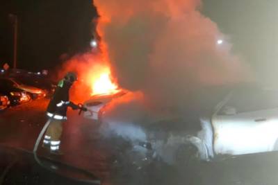 Масштабный пожар в Полтаве - горели шесть машин