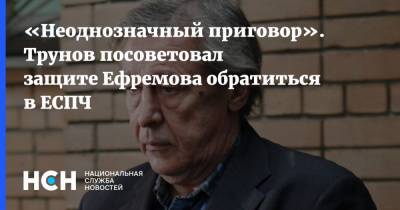 Михаил Ефремов - Игорь Трунов - «Неоднозначный приговор». Трунов посоветовал защите Ефремова обратиться в ЕСПЧ - nsn.fm - Москва - Россия