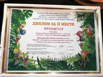 Воспитанник южно-сахалинского детского сада занял второе место на всероссийском конкурсе рисунков