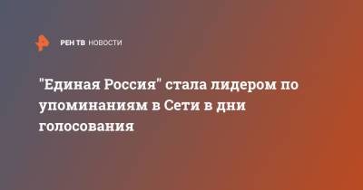 "Единая Россия" стала лидером по упоминаниям в Сети в дни голосования - ren.tv - Россия