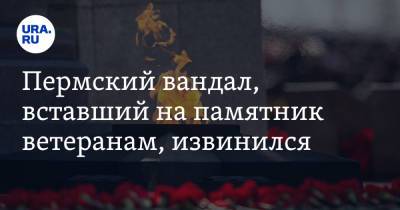 Пермский вандал, вставший на памятник ветеранам, извинился. Видео