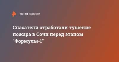 Спасатели отработали тушение пожара в Сочи перед этапом "Формулы-1"