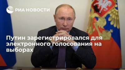 Президент Путин зарегистрировался для электронного голосования на выборах