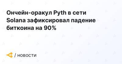 Ончейн-оракул Pyth в сети Solana зафиксировал падение биткоина на 90%
