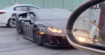 Последствия ДТП с участием Lamborghini в Подмосковье попали на видео