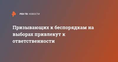 Призывающих к беспорядкам на выборах привлекут к ответственности