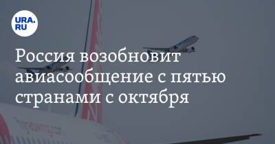 Россия возобновит авиасообщение с пятью странами с октября