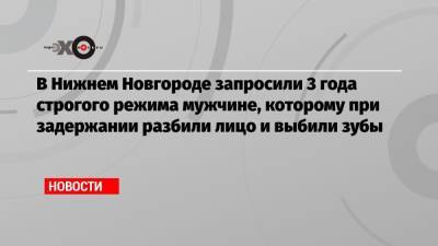 В Нижнем Новгороде запросили 3 года строгого режима мужчине, которому при задержании разбили лицо и выбили зубы