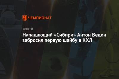 Нападающий «Сибири» Антон Ведин забросил первую шайбу в КХЛ