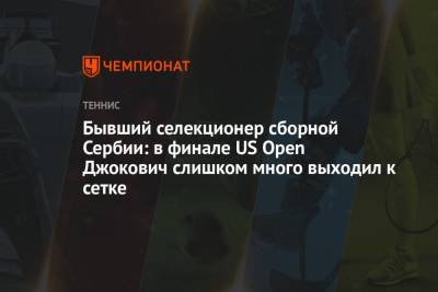Бывший селекционер сборной Сербии: в финале US Open Джокович слишком много выходил к сетке