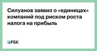 Силуанов заявил о «единицах» компаний под риском роста налога на прибыль