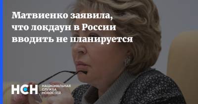 Матвиенко заявила, что локдаун в России вводить не планируется
