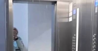 «Душ» в подмосковном лифте попал на видео и развеселил россиян