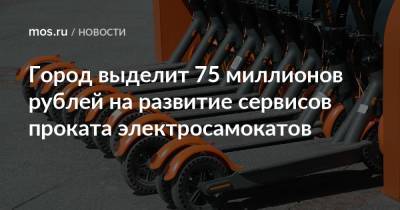 Город выделит 75 миллионов рублей на развитие сервисов проката электросамокатов