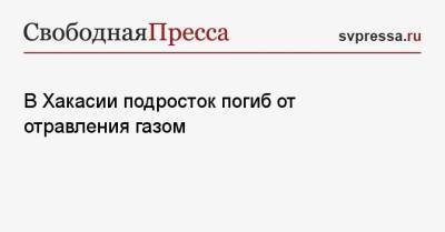 В Хакасии подросток погиб от отравления газом - svpressa.ru - Китай - Красноярский край - респ. Хакасия - Черногорск