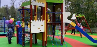 В Нахабине состоялось открытие губернаторской детской площадки