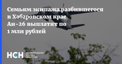 Семьям экипажа разбившегося в Хабаровском крае Ан-26 выплатят по 1 млн рублей