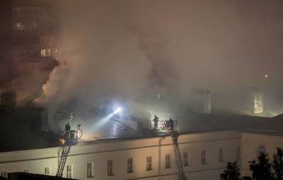 Пожар в общежитии Военного университета в Москве потушили