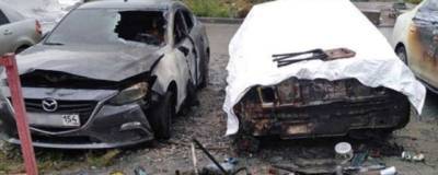 В Новосибирске на улице Грибоедова сгорели два автомобиля