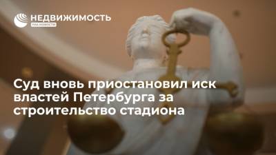 Суд вновь приостановил иск властей Петербурга на 3,2 млрд руб за строительство стадиона