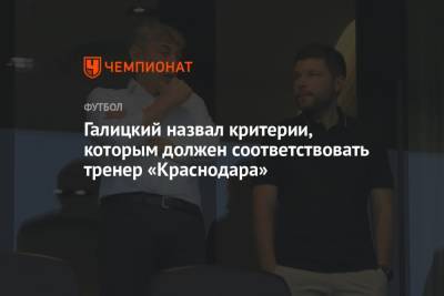 Галицкий назвал критерии, которым должен соответствовать тренер «Краснодара»