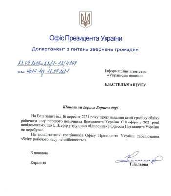 "Серый кардинал" Шефир не состоит в трудовых отношениях с Офисом президента Зеленского