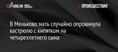 В Меньково мать случайно опрокинула кастрюлю с кипятком на четырехлетнего сына - ivbg.ru - Украина - Ленобласть