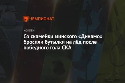 Со скамейки минского «Динамо» бросили бутылки на лёд после победного гола СКА