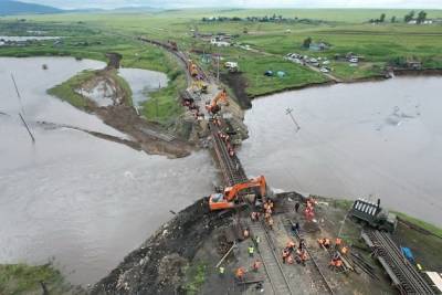 РЖД оценили потери из-за паводков в Забайкалье в июле менее 1% от общей погрузки