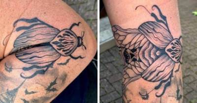 Интересные татуировки, которые изменяются, когда люди сгибают свое тело