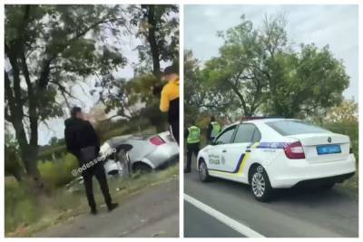 Трагическая авария с полицейскими случилась на Одесчине, влетели в опору моста: появилось видео