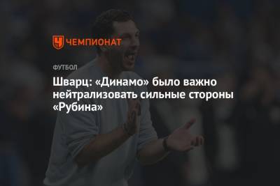 Шварц: «Динамо» было важно нейтрализовать сильные стороны «Рубина»