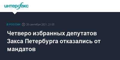 Четверо избранных депутатов Закса Петербурга отказались от мандатов