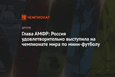 Глава АМФР: Россия удовлетворительно выступила на чемпионате мира по мини-футболу