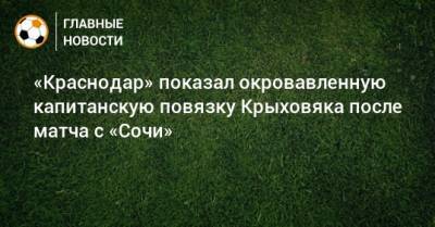 «Краснодар» показал окровавленную капитанскую повязку Крыховяка после матча с «Сочи»