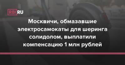Москвичи, обмазавшие электросамокаты для шеринга солидолом, выплатили компенсацию 1 млн рублей