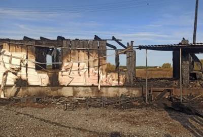 В Зауралье на территории одной из ферм произошел пожар: погибли два человека