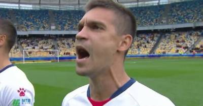 Футболист УПЛ эмоционально исполнил гимн Украины (видео)